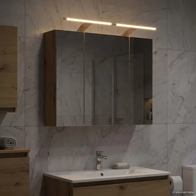 Immagine prodotto di vidaXL Armadietto a specchio da bagno in rovere lavorato a mano 60 x 14,5 x 50 cm