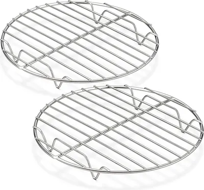 Image de Grille à pâtisserie en acier inoxydable pour cuire, refroidir, cuire à la vapeur (2 pièces)