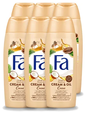 Produktbild von 6 x Fa Creme-Öldusche Kokosnuss & Kakaobutter - 250 ml - Vorteilspackung - 6 Stücke