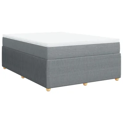 Produktbild von Boxspringbett mit Matratze Hellgrau 140x200 cm Stoff