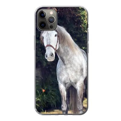 Produktbild von MuchoWow® Handyhülle Schutzhülle Hülle für iPhone 13 Pro Max Pferd - Halfter - Natur Silikon Softcase Handy Hülle - Mobiltelefon