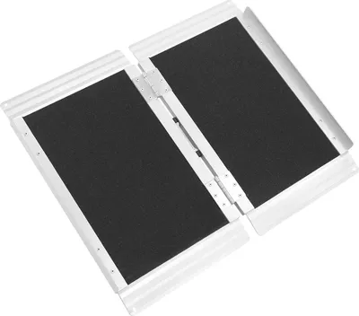 Image de Rampe d'accès pour fauteuil roulant - Rampe pliable - Portable - Antidérapante - Hauteur 15 cm - Charge maximale 272 kg - Alliage d'aluminium - Noir