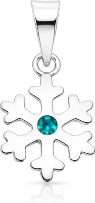 Produktbild von LUISIA Kettenanhänger Schneeflocke mit Kristall von Swarovski® | 925 Sterling Silber | Blau