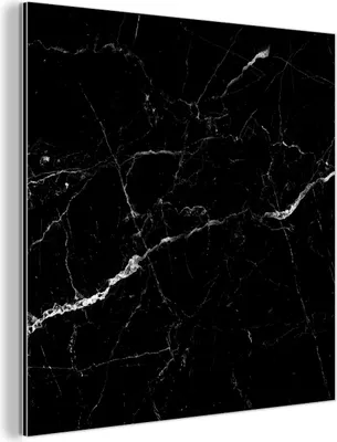 Produktbild von MuchoWow Wanddekoration Metall Metallbild Wandkunst 50x50 cm Marmoroptik - Schwarz - Luxus MuchoWow Aluminium Gemälde - Alubild - Industrial