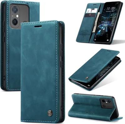 Image de Redmi 12C Housse, rétroPolyuréthaneétui en cuir avec fonction de support de protection pour Xiaomi Redmi 12C bleu