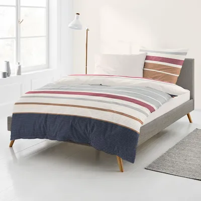 Produktbild von Bettwäsche Bierbaum Biber 4122-20 Jeans Streifen 135x200