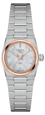 Produktbild von Damenuhr Tissot PRX 25mm T137.010.21.111.00, Silberfarben / Goldfarben
