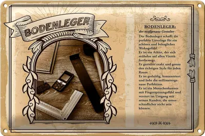 Produktbild von Blechschild Berufe 40x30cm Bodenleger exakt geduldig perfekt