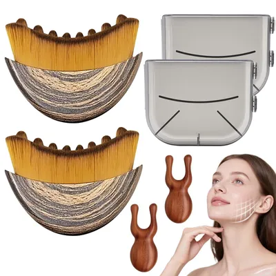 Produktbild von Set mit 2 Lymphdrainage-Bürsten für die Gesichtsmassage