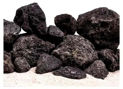Produktbild von Schwarze Lavasteine für Aquarien I Natursteine I 10kg Mix Größe S bis L I Dekoration für Aquascaping