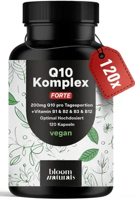Produktbild von Bloom Naturals Q10 Komplex hochdosiert 120 Kapseln 200mg