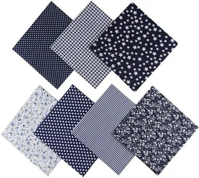 Zdjęcie produktu dla Tkaniny bawełniane 50 x 50 cm w kolorze granatowym do szycia i pikowania