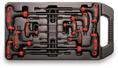 Produktbild von KRAFTMANN 7880 T-Griff-Schlüsselsatz für T-Profil-Schrauben, 9-tlg.