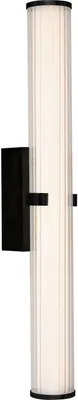 Produktbild von Spiegelleuchte Metall Glas LED IP44 H: 63 cm Schwarz länglich warmweiß 3000 K 1781 lm Jugendstil