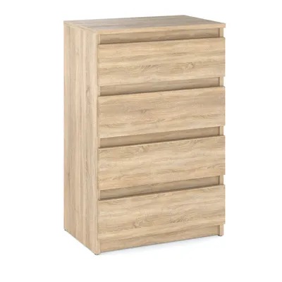 Zdjęcie produktu dla STIV Möbel | Komoda z 4 szufladami | Dąb Sonoma | 60 cm | nowoczesna & bezuchwytowa | Sypialnia & Salon