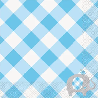 Produktbild von 16 Servietten Elefant Blau 33 x 33 cm Papier - Einheitsgröße
