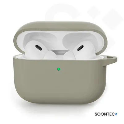 Produktbild von SOONTEC Kopfhörer-Schutzhülle Grau SOONTEC Hülle für AirPods Pro 3. Generation Case mit Karabiner-Ring