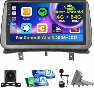 Obrázek produktu pro Autorádio Android, 4+64 GB, 9palcový displej, Bluetooth, GPS, Wi-Fi, FM, RDS
