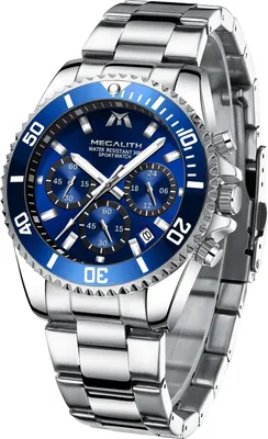 Produktbild von Herrenuhr 43mm Chronograph Edelstahl Designer Armbanduhr Herren Wasserdicht Uhren Leuchtende Analog Datum Business Uhr Elegant Geschenk für Männer