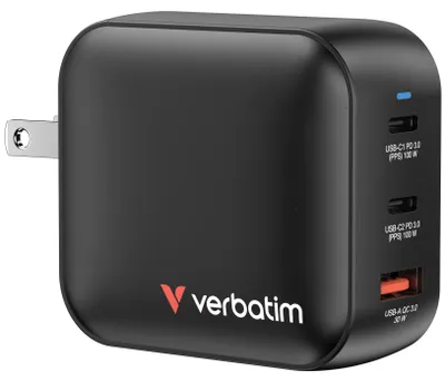 Produktbild von Verbatim GaN Charger 100W, Drinnen, AC, Schwarz
