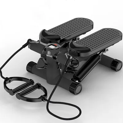 Produktbild von Fitness Stepper höhenverstellbar für Zuhause mit LCD-Bildschirm, Anti-Rutsch und Power Ropes, Mini-Stepper Tragfähigkeit 100 kg Retoo