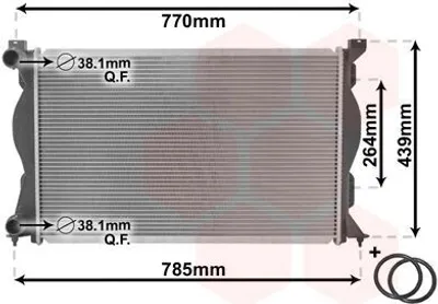 Produktbild von VAN WEZEL 03002233 Kühler Wasserkühler Motorkühler für AUDI A6 Avant (4F5, C6) A6 Limousine (4F2, C6)