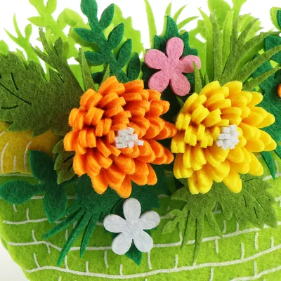 Produktbild von 3 x Filz-Osterkörbe - Körbe zum Füllen - Filztasche zum Verschenken - Osternest in leuchtenden Farben (3 Körbe - Blumenarrangement)