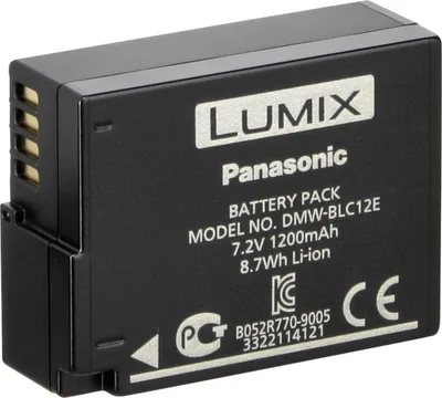 Image de Panasonic DMW-BLC12E - Batterie d'appareil photo Li-Ion 1200 mAh - pour Lumix DMC-FZ1000, FZ200, Lumix G DMC-G5, G5H, G5K, G5KPP, G5W, G5X, G6, G6H, G6K, G6W, G6X (DMW-BLC12E)