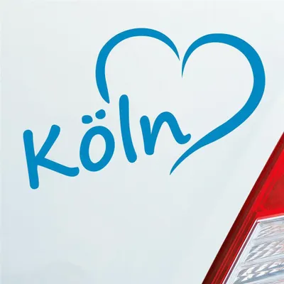 Produktbild von Auto Aufkleber Köln Herz Stadt City Liebe Stadt Cologne 14x8 cm Hellblau Sticker Heckscheibenaufkleber