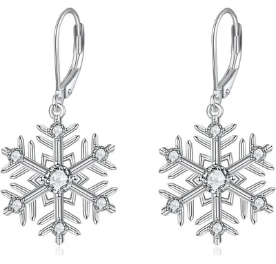 Produktbild von Damen Ohrstecker Schneeflocke 925 Sterling Silber 12mm x 10,5mm Geschenkbox