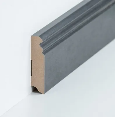 Produktbild von Sockelleiste MDF 19 x 80 x 2500 mm Grau zum Kleben, Schrauben & Nageln MDF-Kern foliert Fußleiste by PROVISTON 12.5 Meter | 5 Stück