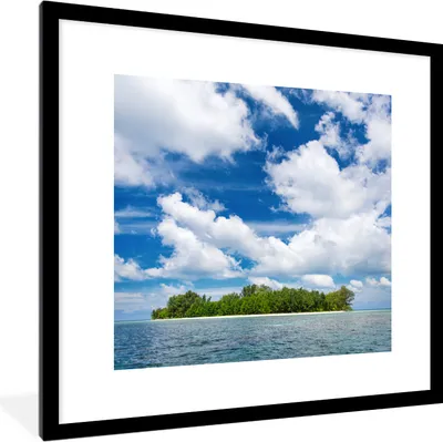 Produktbild von MuchoWow® Gerahmtes Poster Insel - Sommer - Tropisch 40x40 cm - Poster mit Schwarzem Bilderrahmen Wandposter Rahmen Foto Bilder - Poster - Plakat im Rahmen