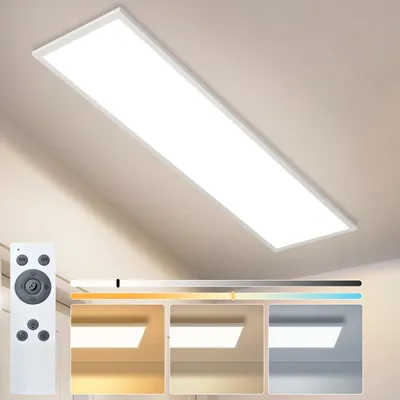 Obrázok produktu pre LED panel ZMH, 120x30 cm, stmívateľné, stropné svietidlo, ploché, vhodné do obývačky, 18,5 W, s diaľkovým ovládaním, nastaviteľná farba svetla, vhodné do spálne, kuchyne alebo chodby, biela farba