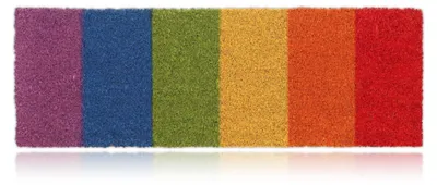 Image de Tapis d'entrée Relaxdays en fibre de coco, arc-en-ciel, 75 x 25 cm, résistant aux intempéries et antidérapant, pour l'intérieur et l'extérieur, coloré, Image générée par une IA