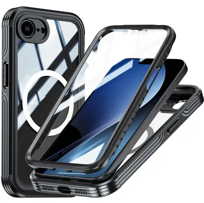 Produktbild von Handyhülle MagSafe für Apple iPhone 17e / 16e 360 Hybrid Tasche Bumper Schwarz