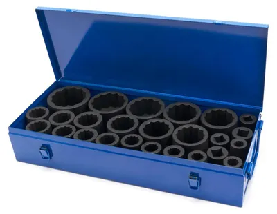 Obrázok produktu pre Sada rázových 12-hranných nástrčných hlavíc - kľúčov 1'', 17 - 75mm HBM