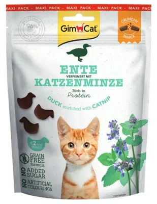 Obrázek produktu pro GimCat 140g Crunchy Ente & Katzenminze