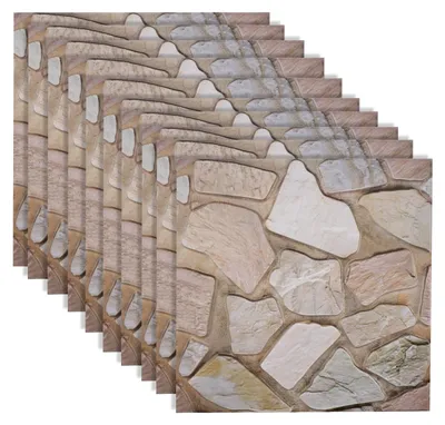 Produktbild von 10 Stück 3D-Wandpaneele, selbstklebende Backsteintapete, 30 x 30 cm, wasserfeste Wandaufkleber in Steinoptik für Badezimmer, Wohnzimmer, Küche, Schlafzimmer