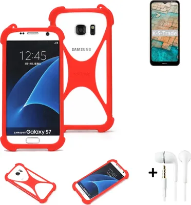 Produktbild von Handy-hülle + Kopfhörer kompatibel mit Nokia C20 Schutz-hülle Bumper Silikon Schutz Hülle Cover Case Silikoncase Silikonbumper TPU Softcase