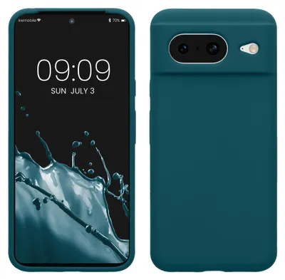 Produktbild von kwmobile Handyhülle für Google Pixel 8 Hülle, für Pixel 8 Case - Hülle Silikon - kabelloses Laden - Petrol matt