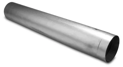 Image de Tuyau d'évacuation des gaz, conduit de cheminée, conduit de fumée, tuyau de raccordement de poêle, rigide, diamètre 120 mm, traité thermiquement pour résistance aux hautes températures