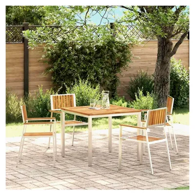 Produktbild von Gartenstuhl aus Akazienholz mit Armlehnen - Stabil und bequem für Terrasse und Garten