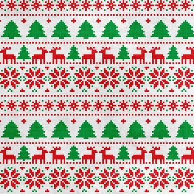 Image de Tissu velours royal en polyester pour la couture - Motif pixelisé de Noël