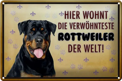 Produktbild von Blechschild Spruch 30x20cm Hund hier wohnt die Rottweiler