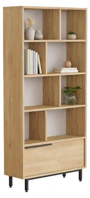 Produktbild von Seneghe - Bücherregal, 84x30x176h cm Eichenbraun, 8 Regalböden