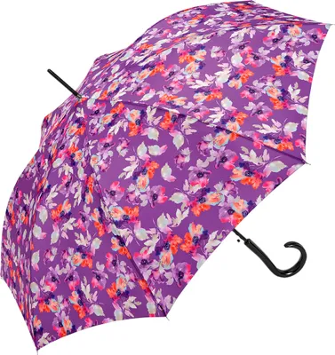 Produktbild von Pierre Cardin Stockschirm Regenschirm Damen Automatik Blumenmotiv Purple