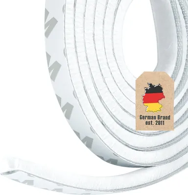 Produktbild von Intirilife Bürstendichtung Weiß selbstklebend 5 Meter Länge x Breite 9mm x Höhe 5mm aus Polypropylen - Universal Dichtung Türbürste Fensterbürste