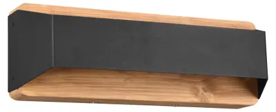 Zdjęcie produktu dla Kinkiet LED ARINO jasne drewno-czarny 13,5W Ciepła biel 1500lm drewno wym:12x35,2x35,2cm IP20 Trio