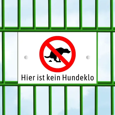 Produktbild von Zaunschild - Kein Hundeklo - Perfekt für Doppelstabmattenzäune Grün