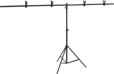 Immagine prodotto di vidaXL Supporto per fondale a T nero 201x60x(70-200) cm